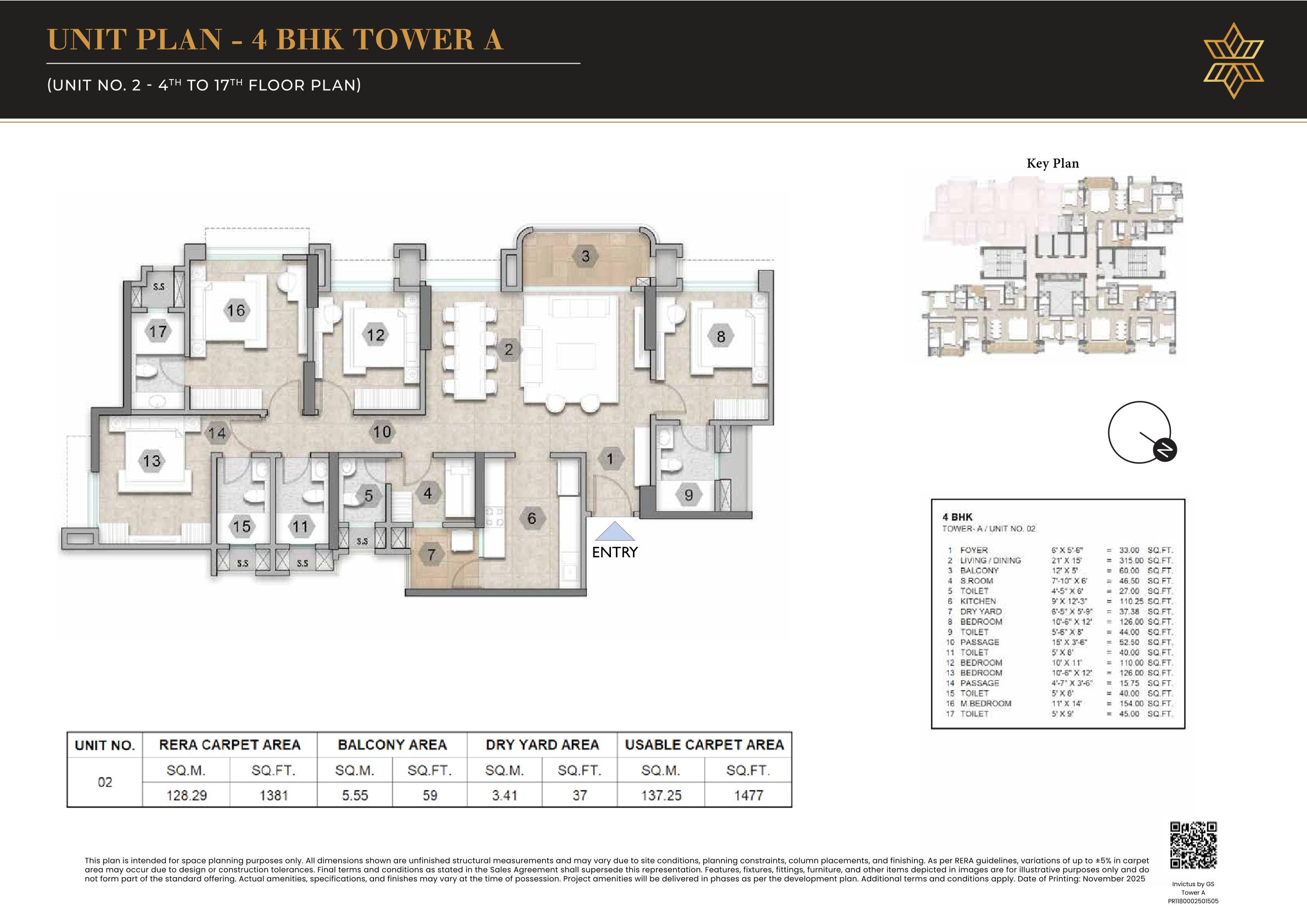 4 BHK Floor Plan